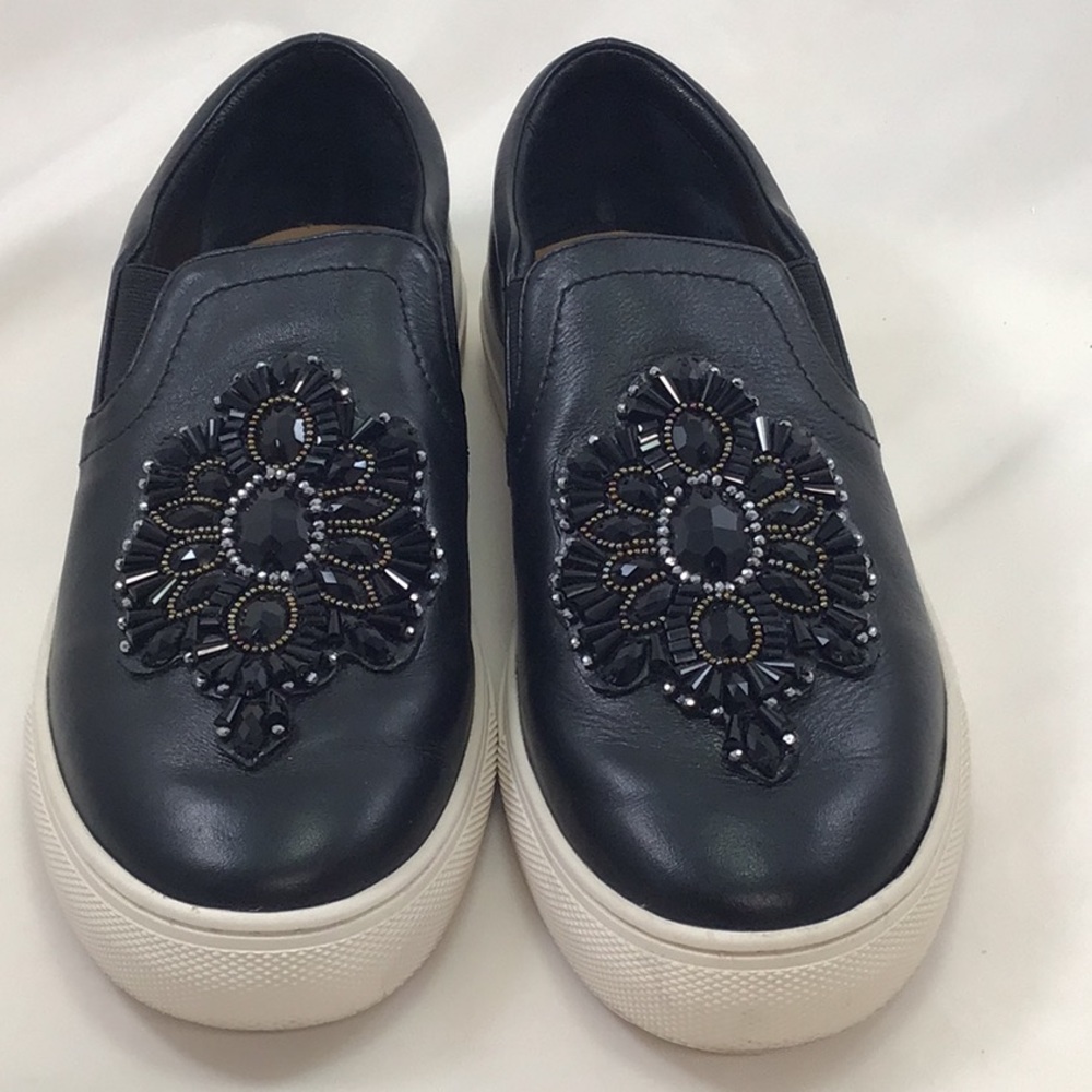 Brighton leather beaded slip-on sneakers